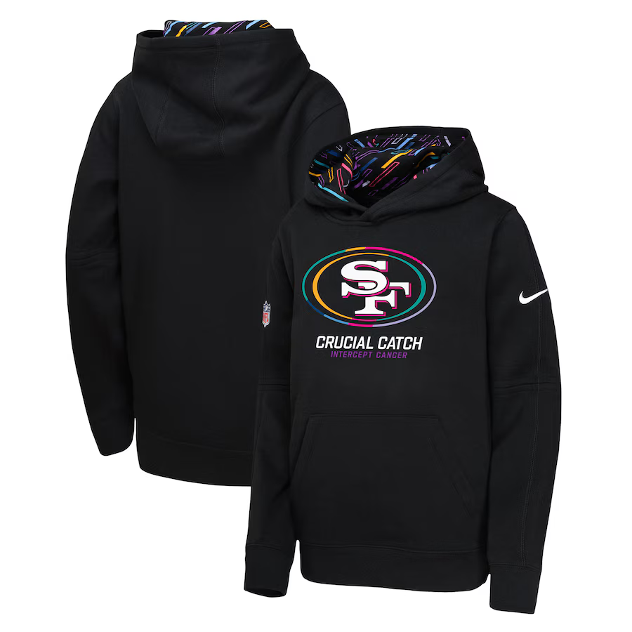 Youth San Francisco 49ers 2024 Nike NFL black hoodie->youth nfl jersey->Youth Jersey